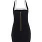 Balmain Women Black Dress With Square Neckline And Decorative Buttons In Viscose Blend Women