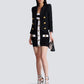 Balmain Women Black Dress With Square Neckline And Decorative Buttons In Viscose Blend Women
