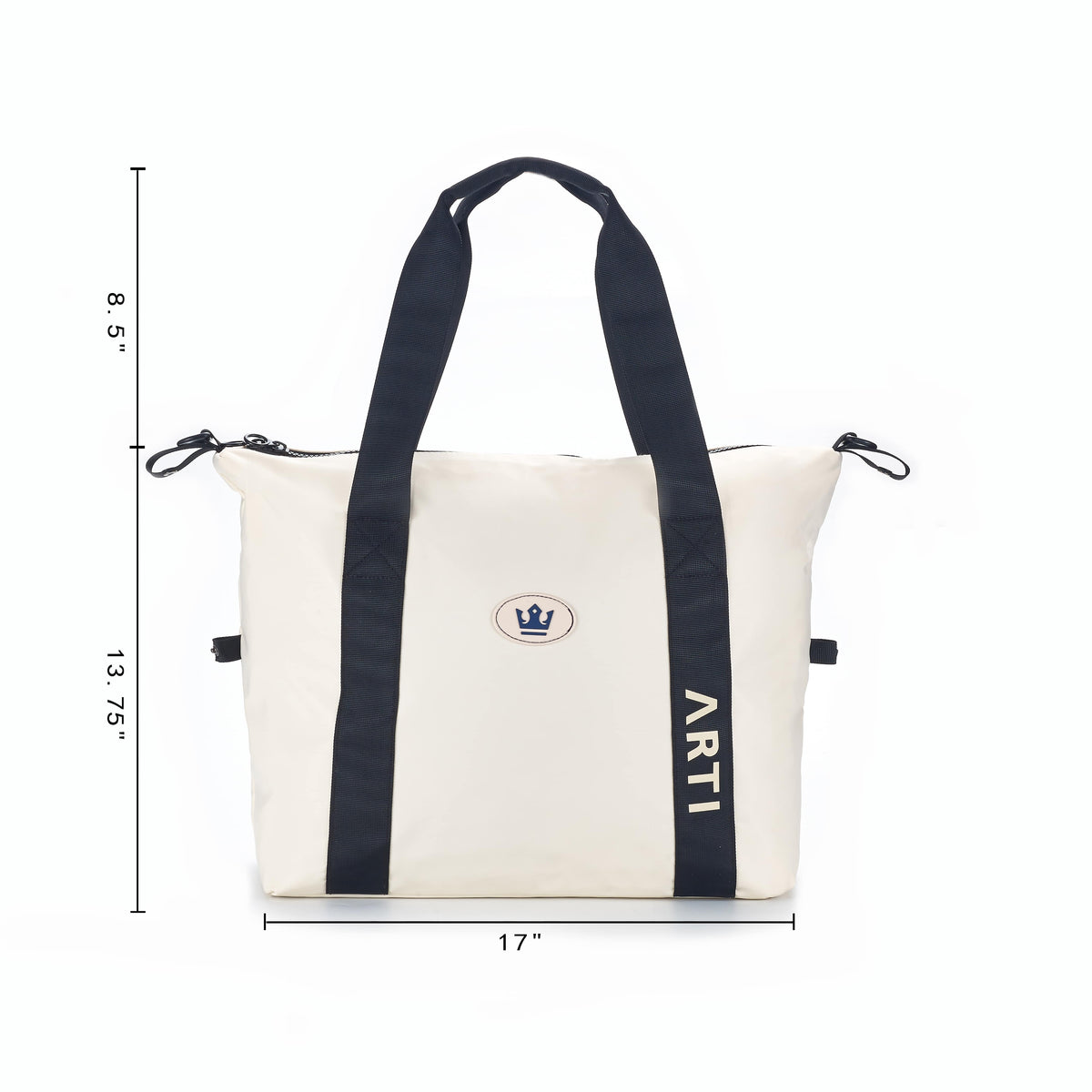 ARTI cream duffle bag with spacious design and sturdy handles