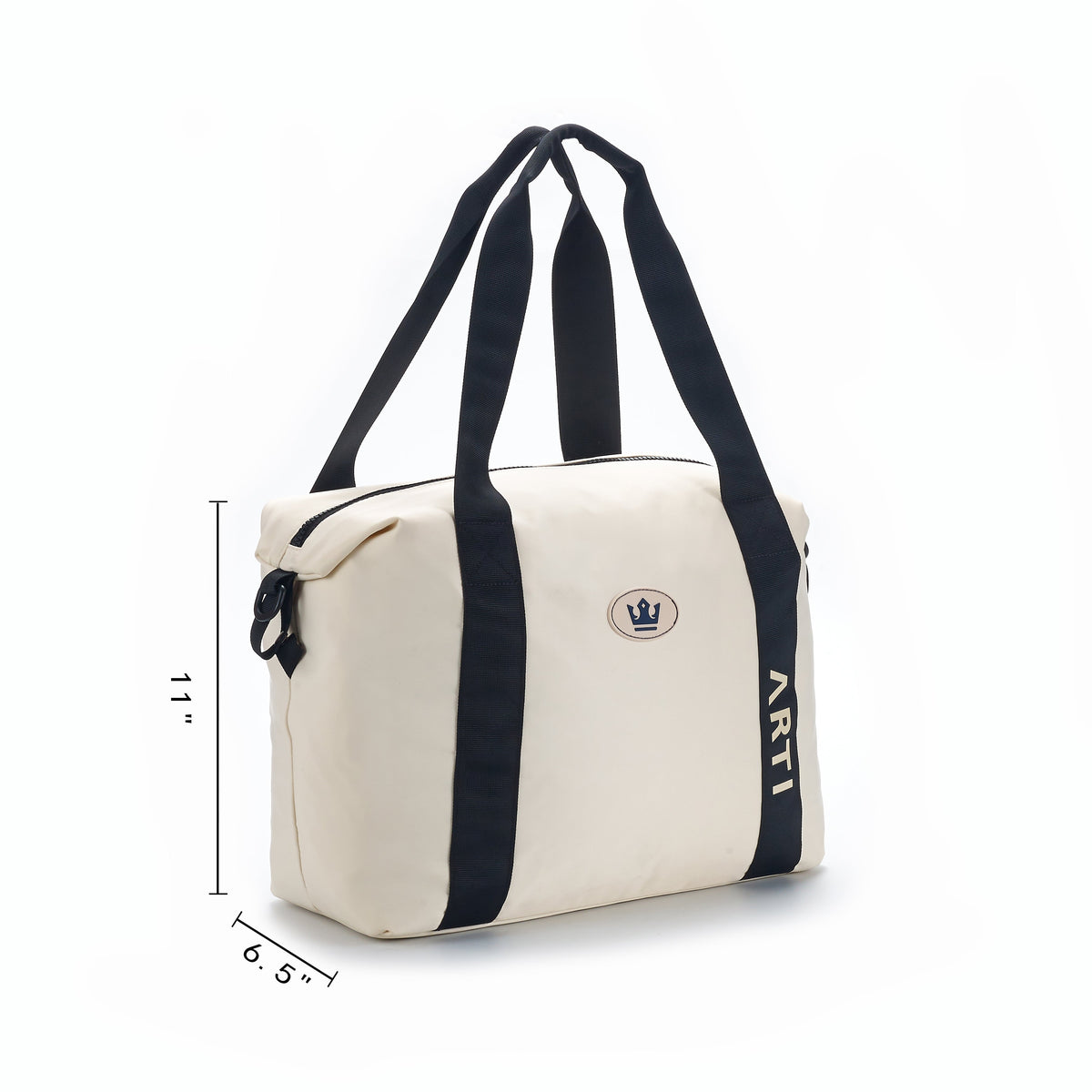 ARTI cream duffle bag with spacious design and sturdy handles