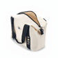 ARTI cream duffle bag with spacious zippered compartment and sturdy handles