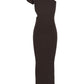 Max Mara Women 'Arda' Brown Long Dress With Cut-Out And One-Shoulder Design In Viscose Blend Woman
