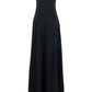 Solace London Women 'Helena' Black Long Dress With Bare Shoulder And Flared Hem In Twill Woman