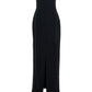 Solace London Women 'Anderson' Black Long Dress With Bare Shoulder And Back Slit In Twill Woman