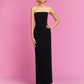 Solace London Women 'Anderson' Black Long Dress With Bare Shoulder And Back Slit In Twill Woman
