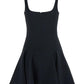 Givenchy Women Black Mini Dress With Flared Skirt And Square Neckline In Viscose Blend Stretch Woman