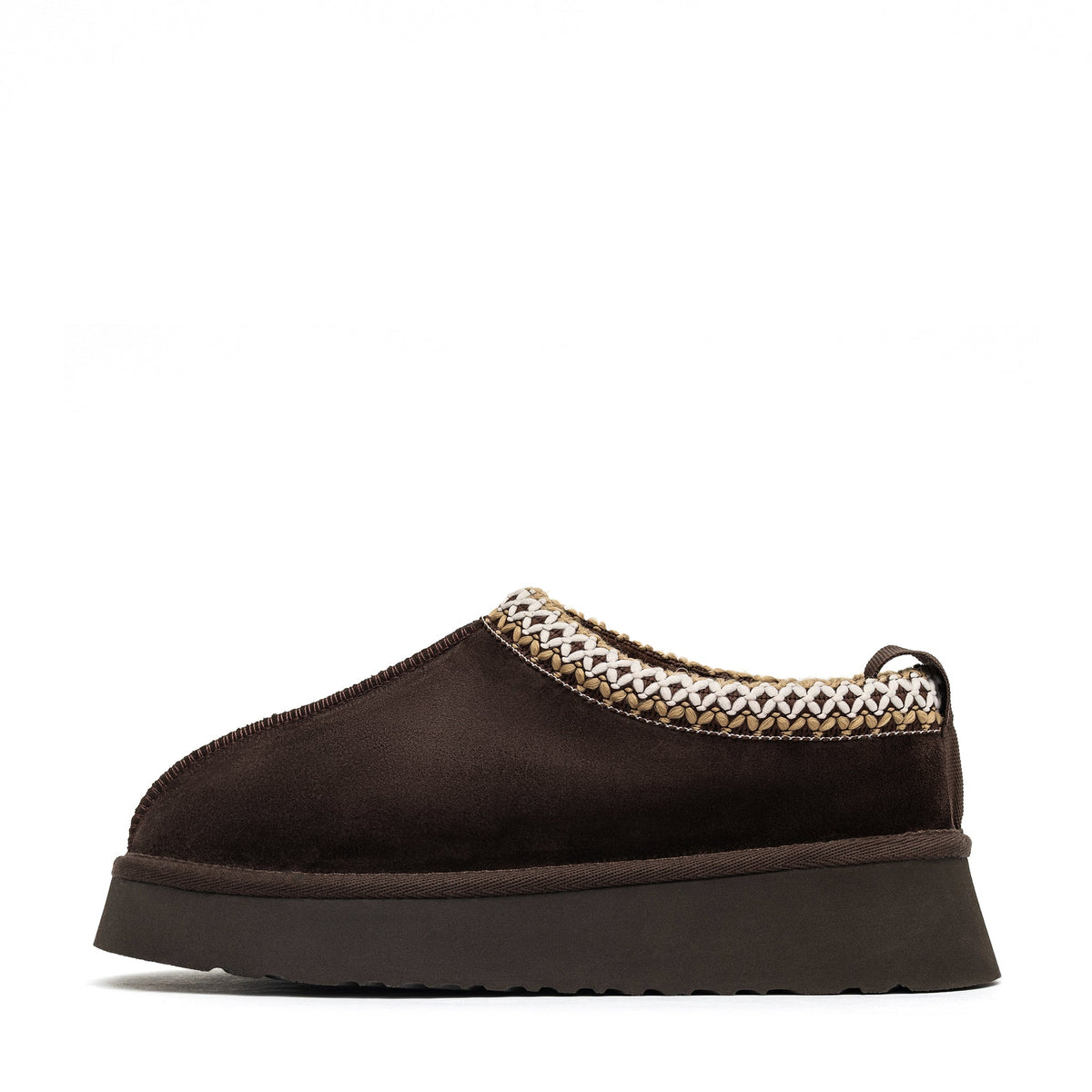 Alaska® Outerwear Company brown shearling slippers in boot style, featuring soft lining and cozy design for indoor comfort.