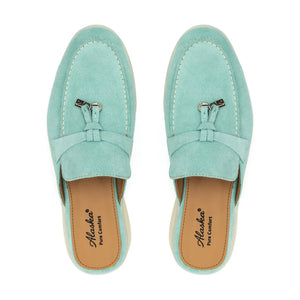 Como Suede Mules in Turquoise
