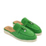 Alaska® Como Suede Mules in green, stylish slip-on shoes with a soft suede finish, perfect for casual and chic outfits.