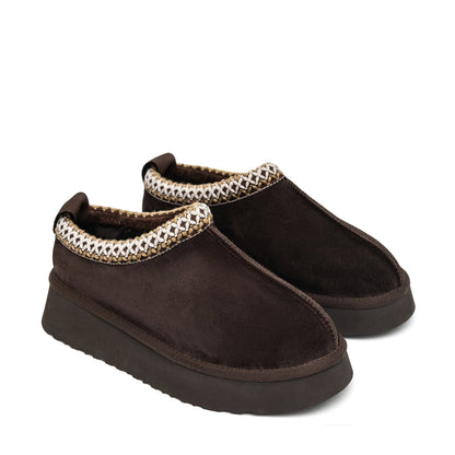 Alaska® Shearling Slippers in brown, cozy boot-style footwear with plush shearling lining and durable exterior.