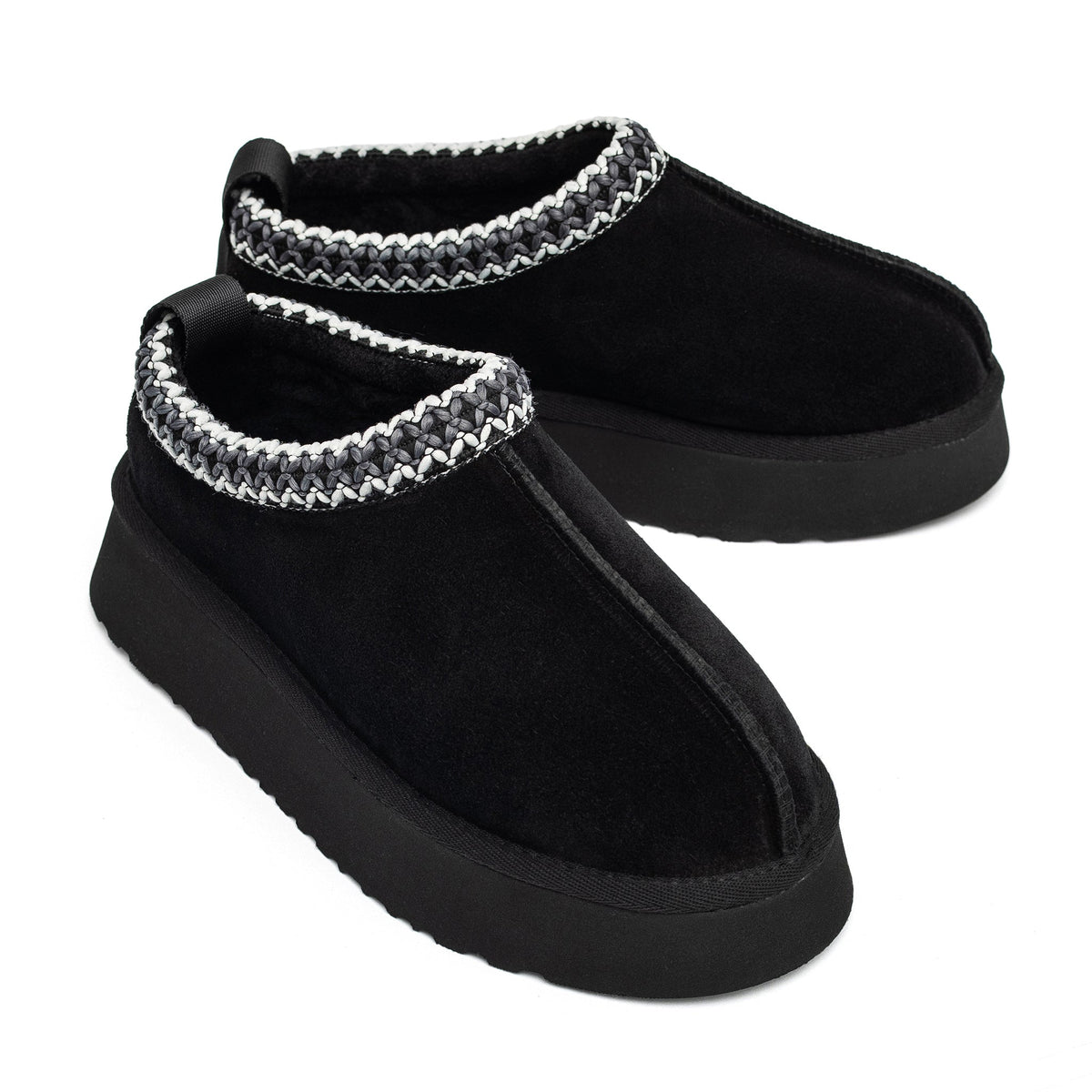 Black Alaska Shearling Slippers boots by Alaska® Outerwear Company featuring cozy shearling lining and durable sole.