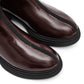 Bordeaux leather zip boots by Alaska® Outerwear Company, stylish shoes with side zipper and ankle-length design.