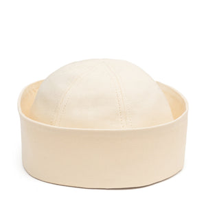 Sailor Cotton Folded Brim Hat in Ivory
