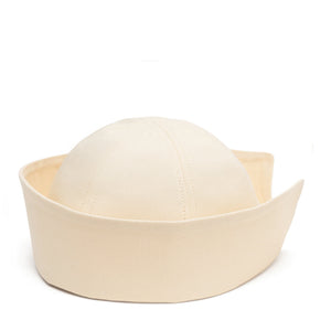 Sailor Cotton Folded Brim Hat in Ivory