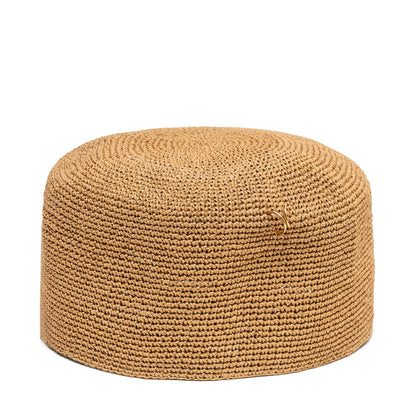 Palomna Double Chain Pierced Hat in Dark Beige