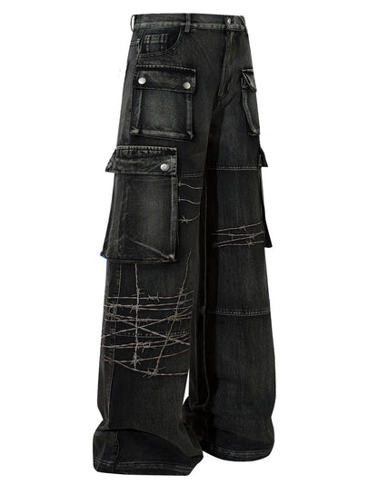 Men's Wide Leg Cargo Jeans - Farnelli