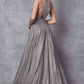 Juliet 204 Criss Cross Back Ball Gown Style Glitter Dress