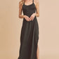 Aemi + Co Ruched Side Slit Cutout Back Maxi Cami Dress - Farnelli