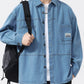Men's Plus Size Button Up Long Sleeve Denim Shirt - Farnelli