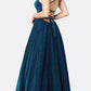 Juliet 204 Criss Cross Back Ball Gown Style Glitter Dress