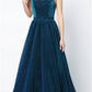 Juliet 204 Criss Cross Back Ball Gown Style Glitter Dress