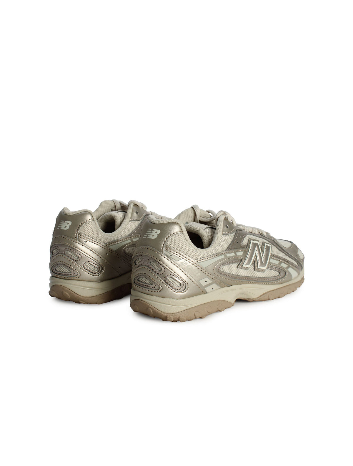 New Balance women's 204L light bronze footwear with Timberwolf gold metallic accents, showcasing stylish and comfortable sneakers.