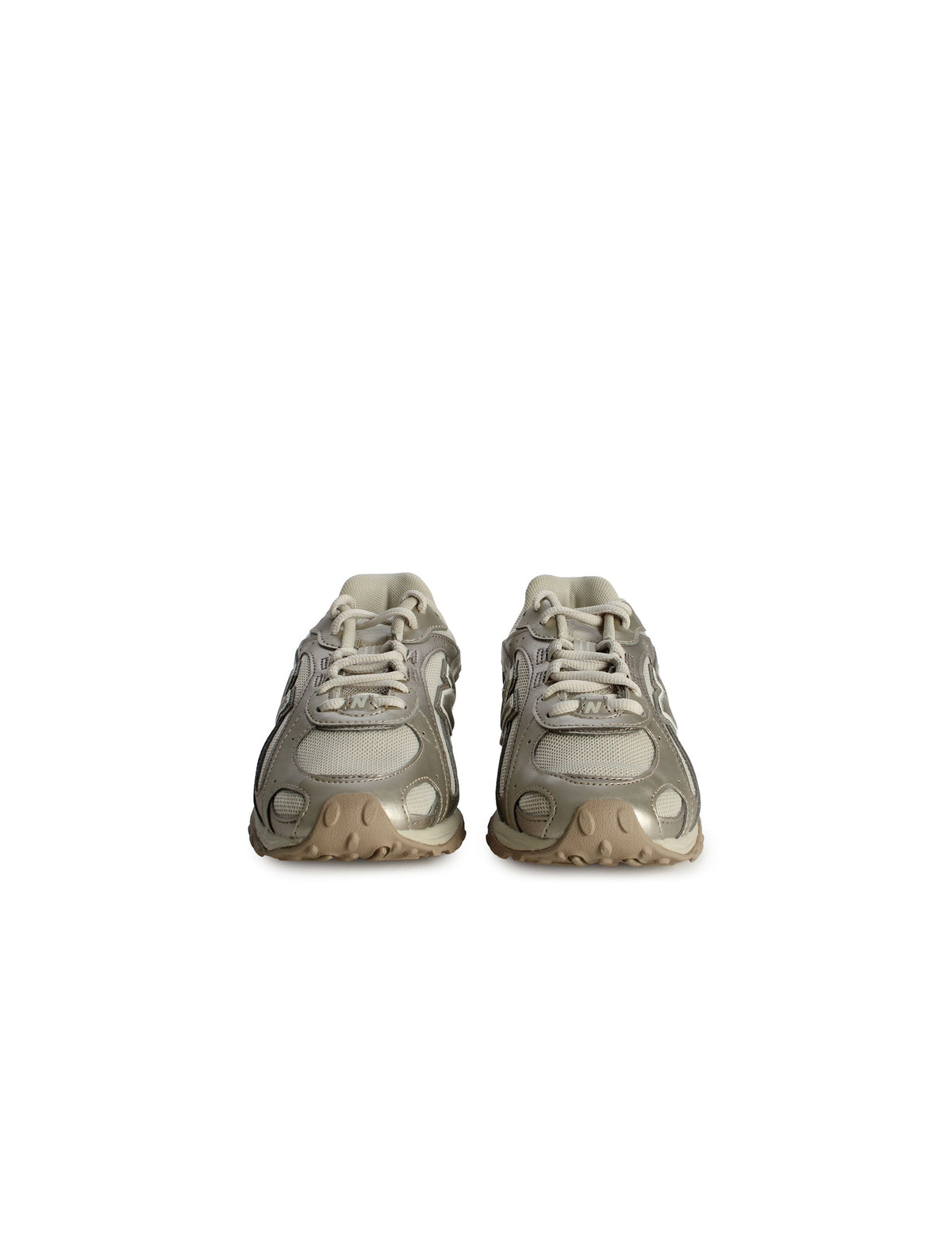 Womens New Balance 204L Light Bronze footwear with metallic accents, stylish design, and comfortable fit.