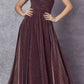 Juliet 205 Long One Shoulder Sleeveless Glitter Gown