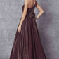 Juliet 205 Long One Shoulder Sleeveless Glitter Gown