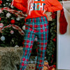 ALL IS BRIGHT Graphic Christmas Plaid Pajamas Set - Red
