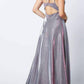 Juliet 208 Cut-Out Strappy Back Glitter Long Dress