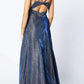 Juliet 208 Cut-Out Strappy Back Glitter Long Dress