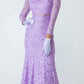 CLEARANCE - Eureka 2095 Long Sleeve Lace Dress Mock 2-Piece High Neck (Size Small)