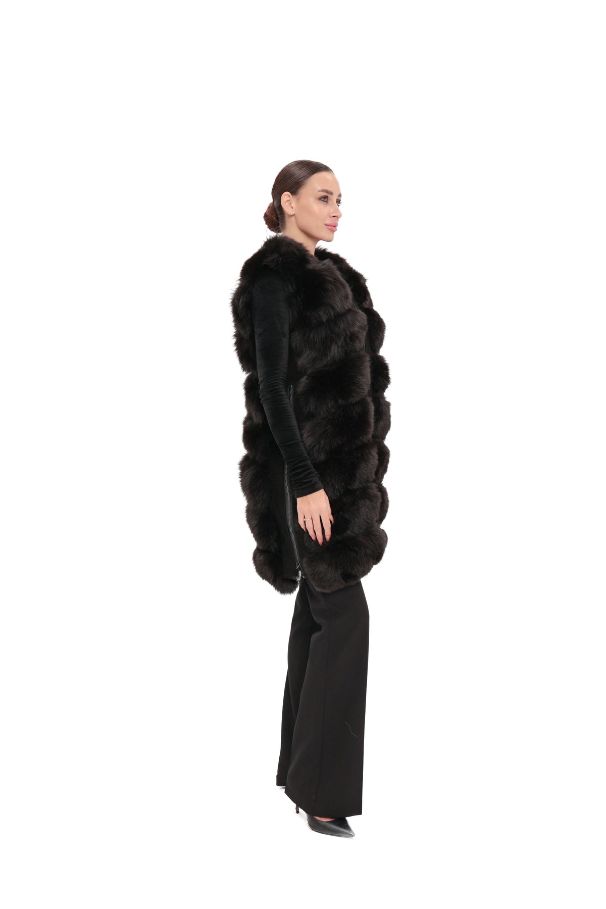Genuine Polar Fox fur vest by Alaska® Outerwear Company, 90 cm length