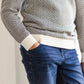 Crewneck Pullover Organic Sweater with Elbow Patches - Baby
