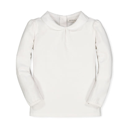 Knit Top with Woven Collar