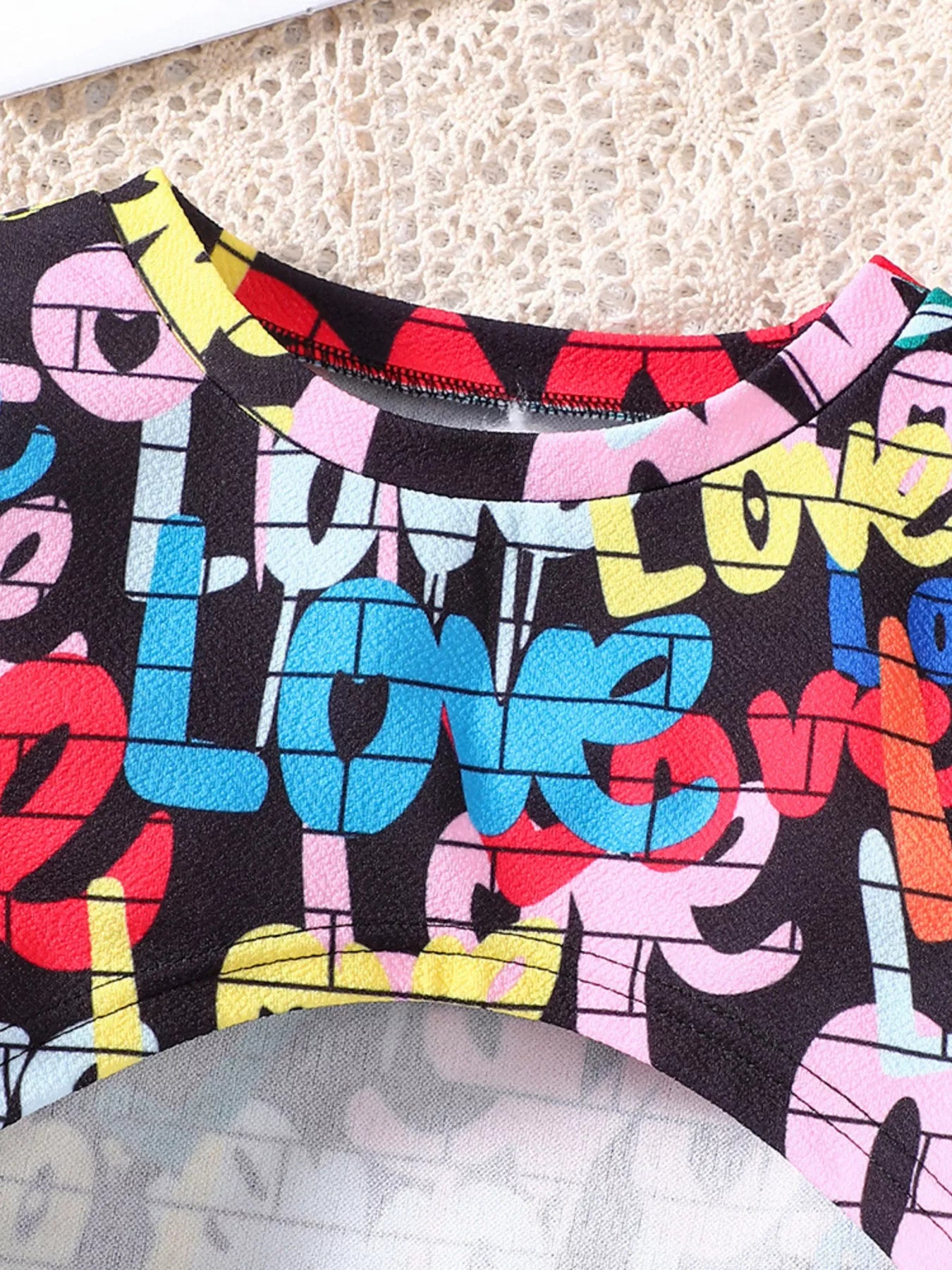 Children's Colorful Geometric Print Top & Jumpsuit Set - Farnelli