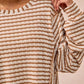 BiBi Open Seam Detail Textured Stripe Knit Top - Farnelli