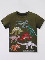 Children's Dinosaur Skeleton Round Neck T-Shirt - Farnelli