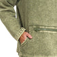Zenana Fleece Washed High Neck Kangaroo Pocket Sweatshirt - Farnelli