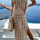 Openwork Slit Scoop Neck Sleeveless Cover Up - Farnelli