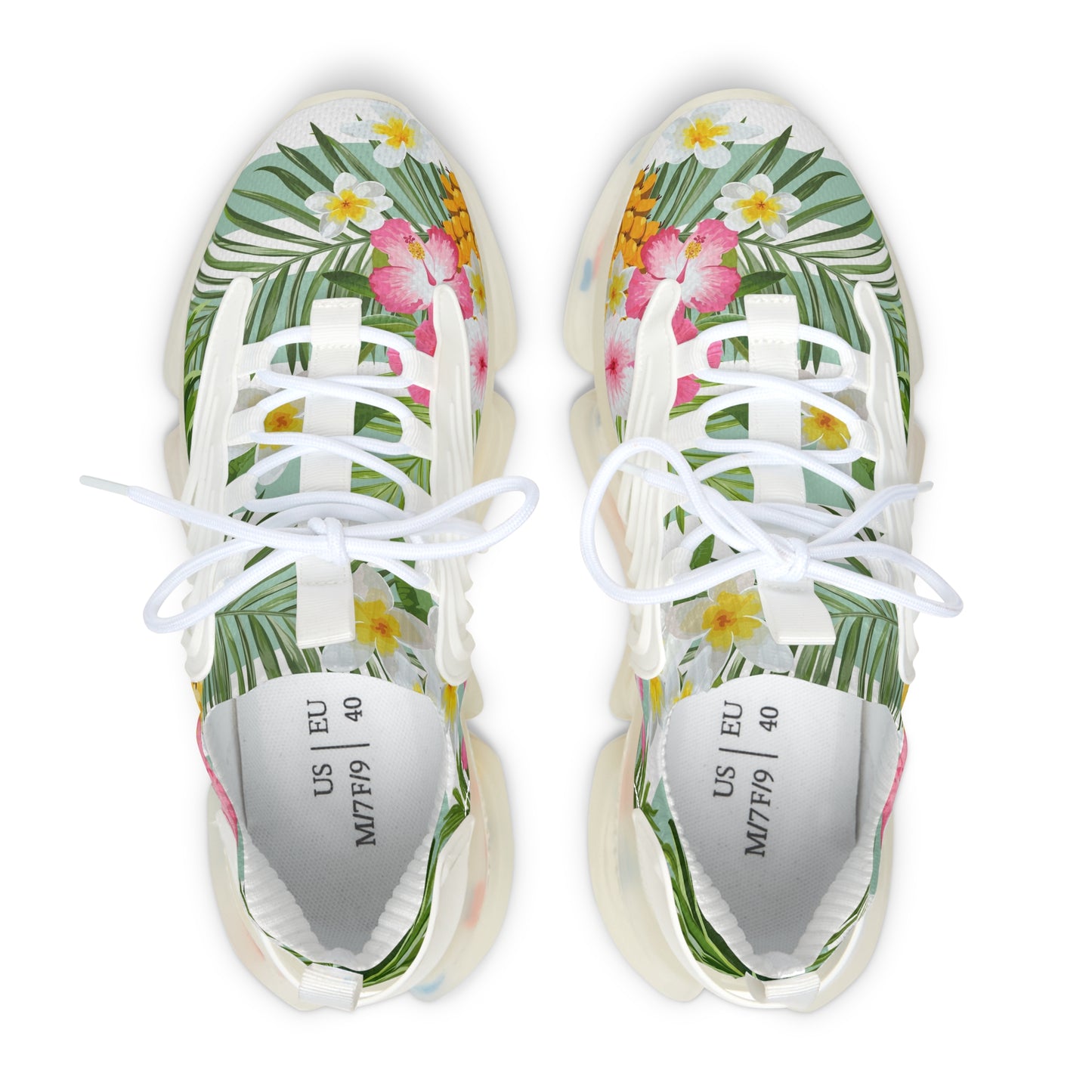 Tropical Women's Mesh Sneakers for Summer Vibes, Floral Athletic Shoes, Stylish Comfortable Sneakers, Beach Footwear, Gift for Her