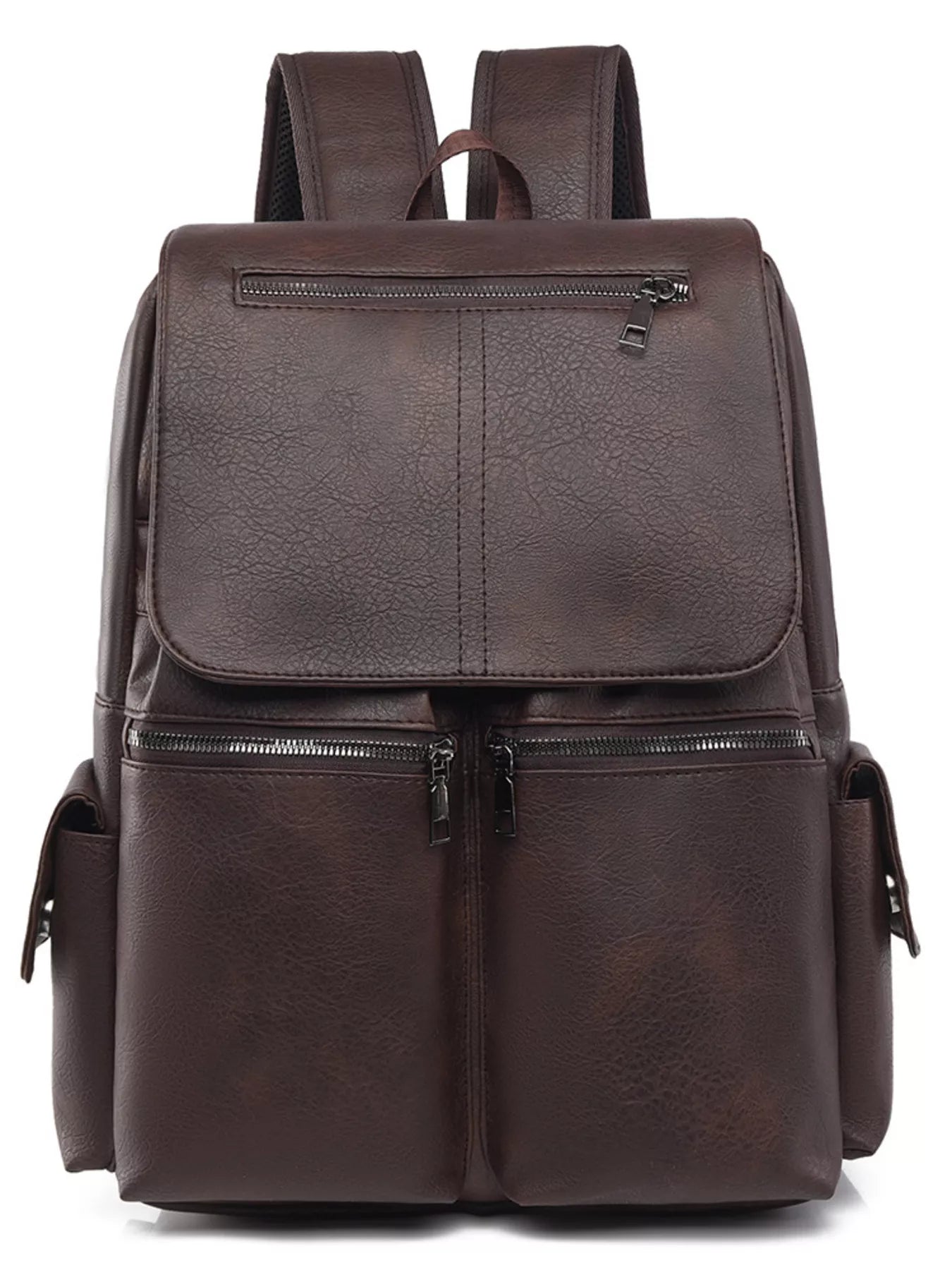 Leather Flapover Backpack Bag - Farnelli