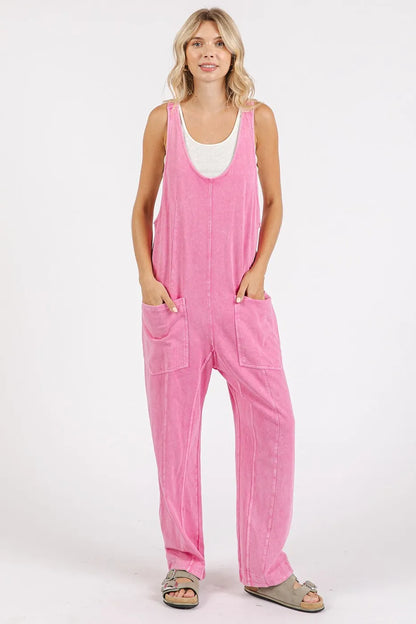 Mittoshop Mineral Wash Relaxed Fit Sleeveless Harem Jumpsuit - Farnelli