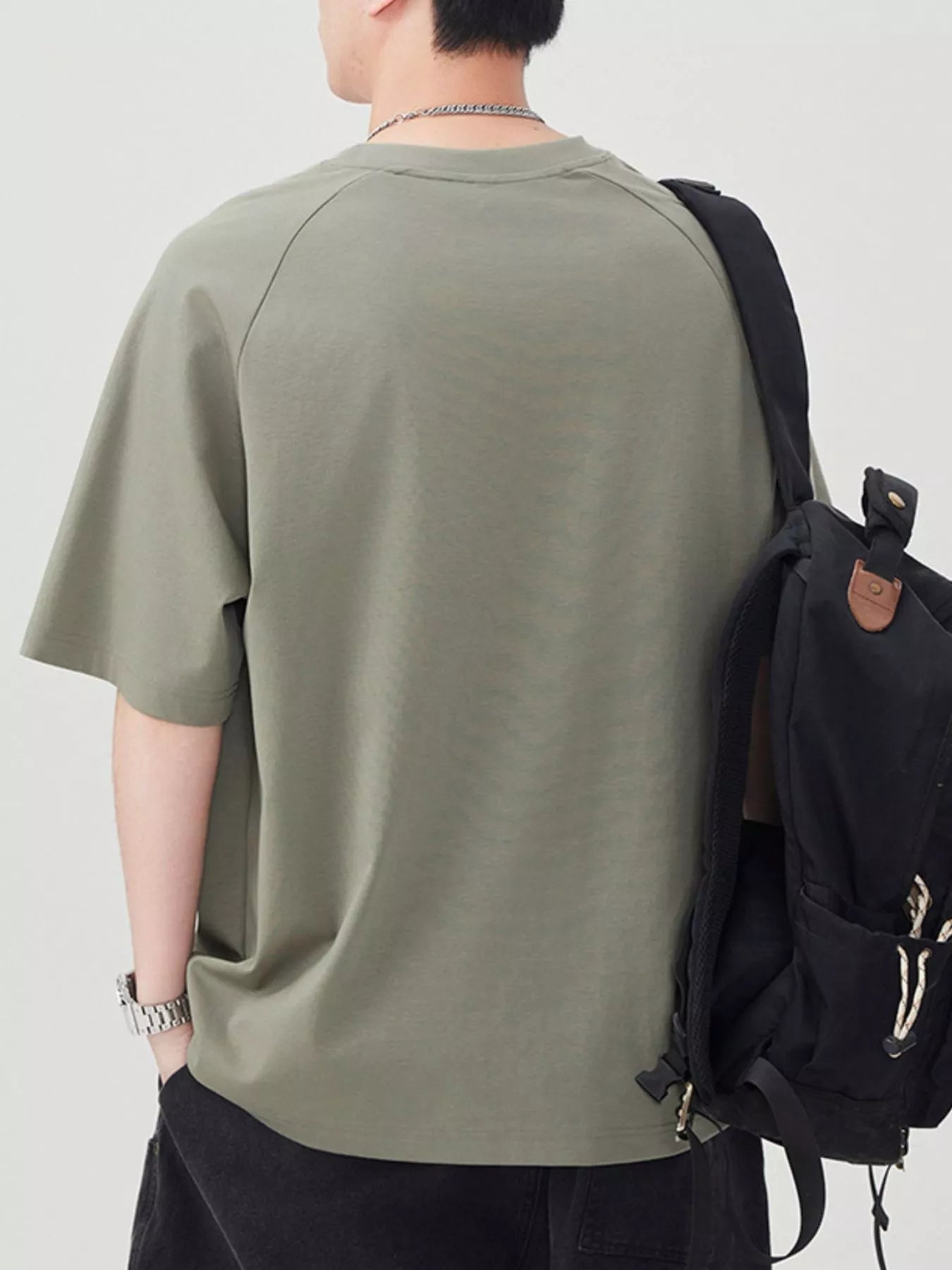 Men's Plus Size Contrast Round Neck Short Sleeve T-Shirt - Farnelli