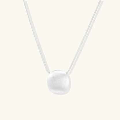 Brushed Silver Disc Necklace - Farnelli