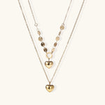 Golden Hearts Layered Necklace Set - Farnelli