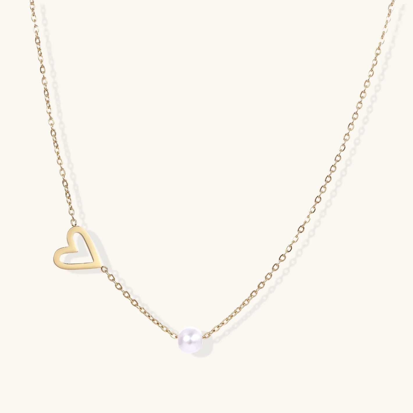 Pearl Heart Embrace Necklace - Farnelli