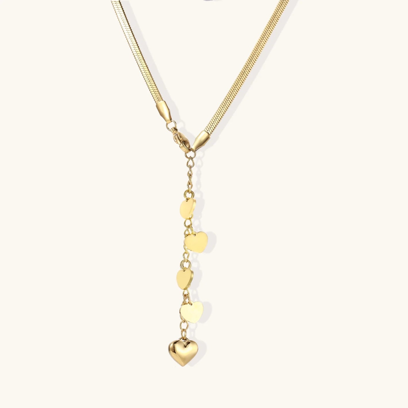 Golden Hearts Cascade Necklace - Farnelli