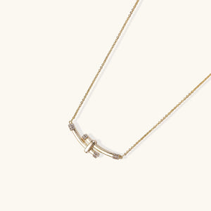 Bamboo Crystal Arc Necklace - Farnelli